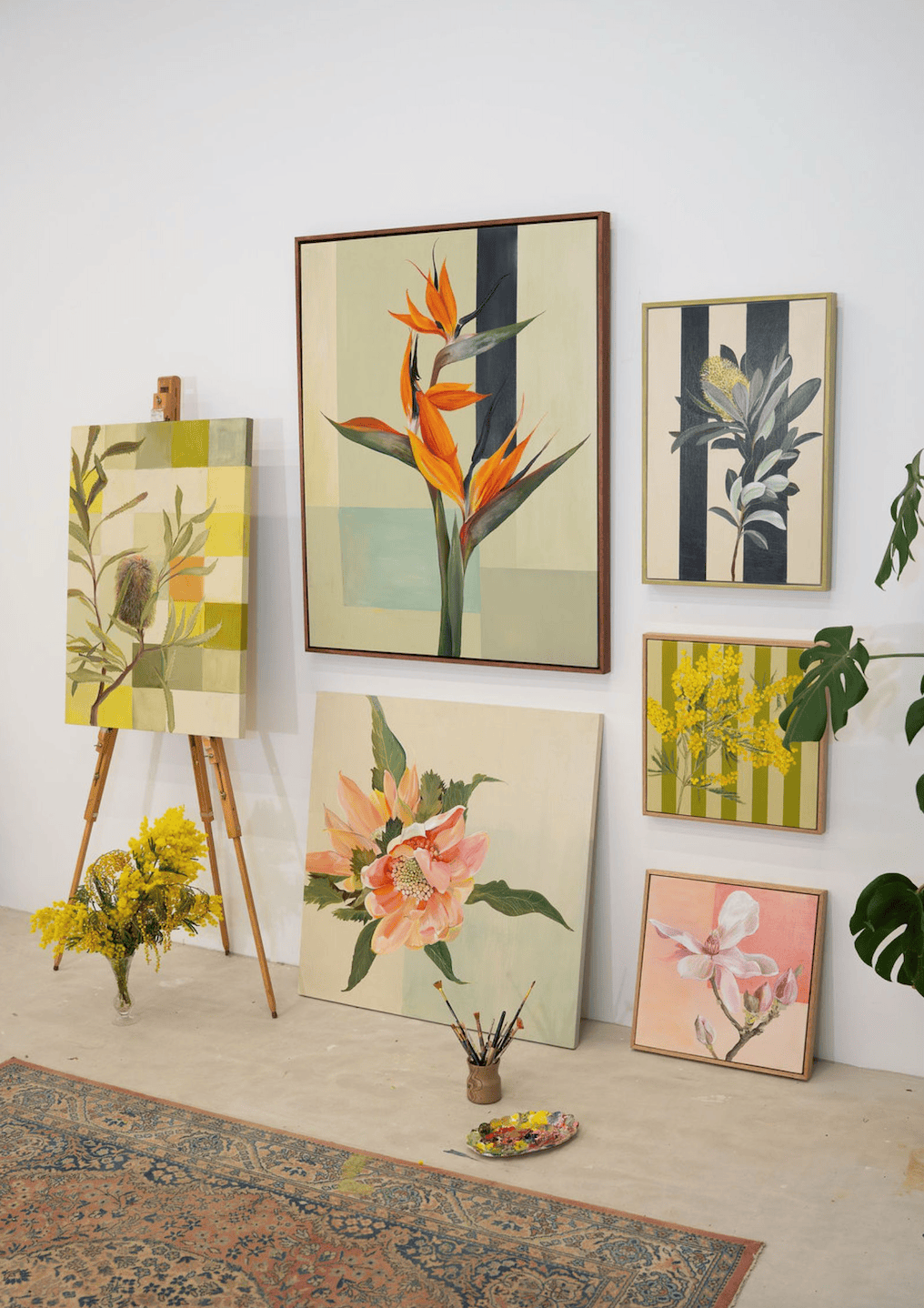 Banksia In Patchwork Light - Original Art