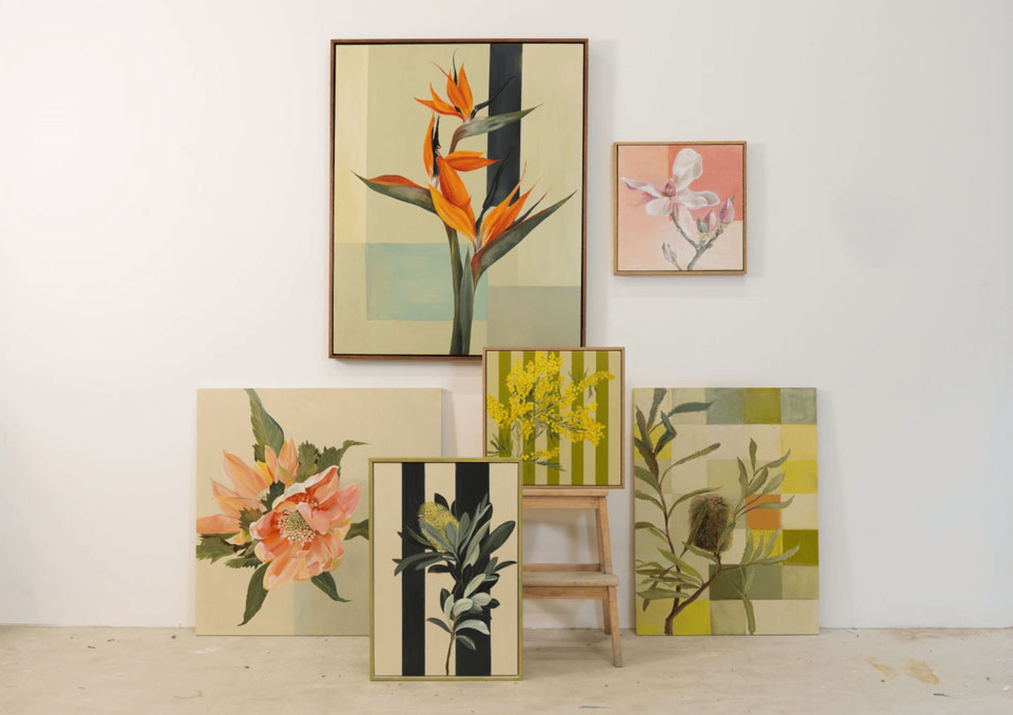 Banksia In Patchwork Light - Original Art