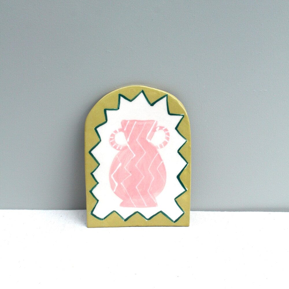 Art Tile - Pink Zig Zag Vase